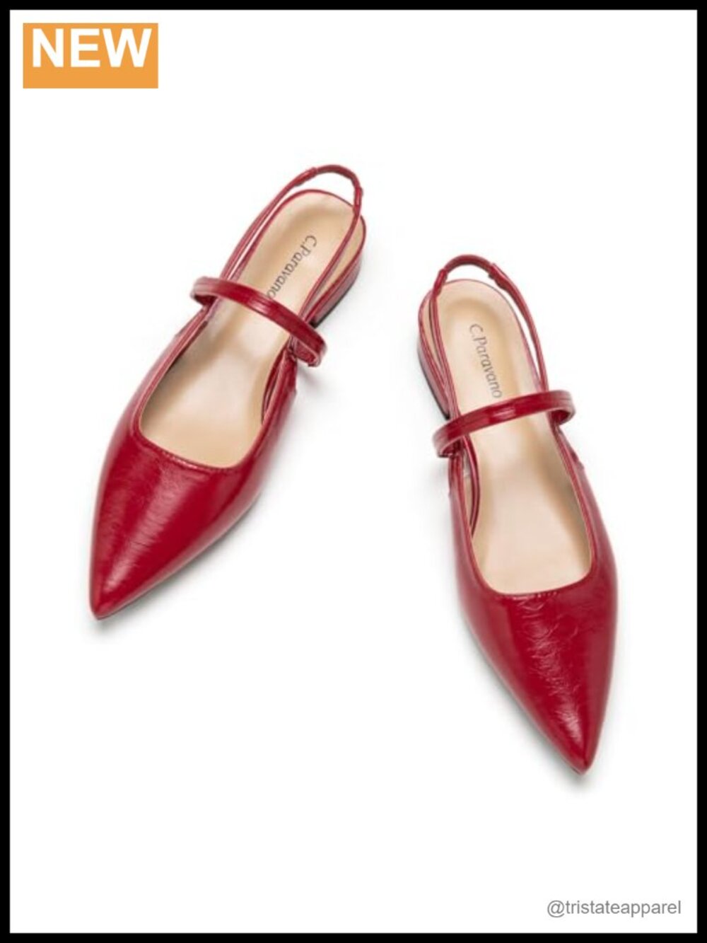 Pointed Toe Slingback Flats with Lambskin Insole Casual Dressy